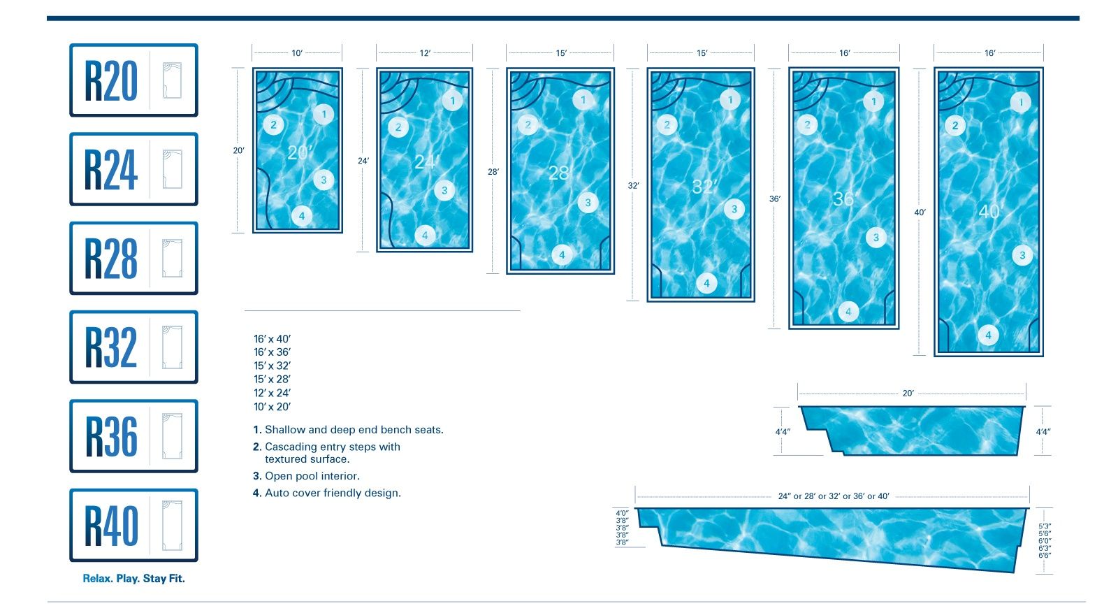 pool 30 x size 15 Pools  Fiberglass  Pool & Spas Shapes River